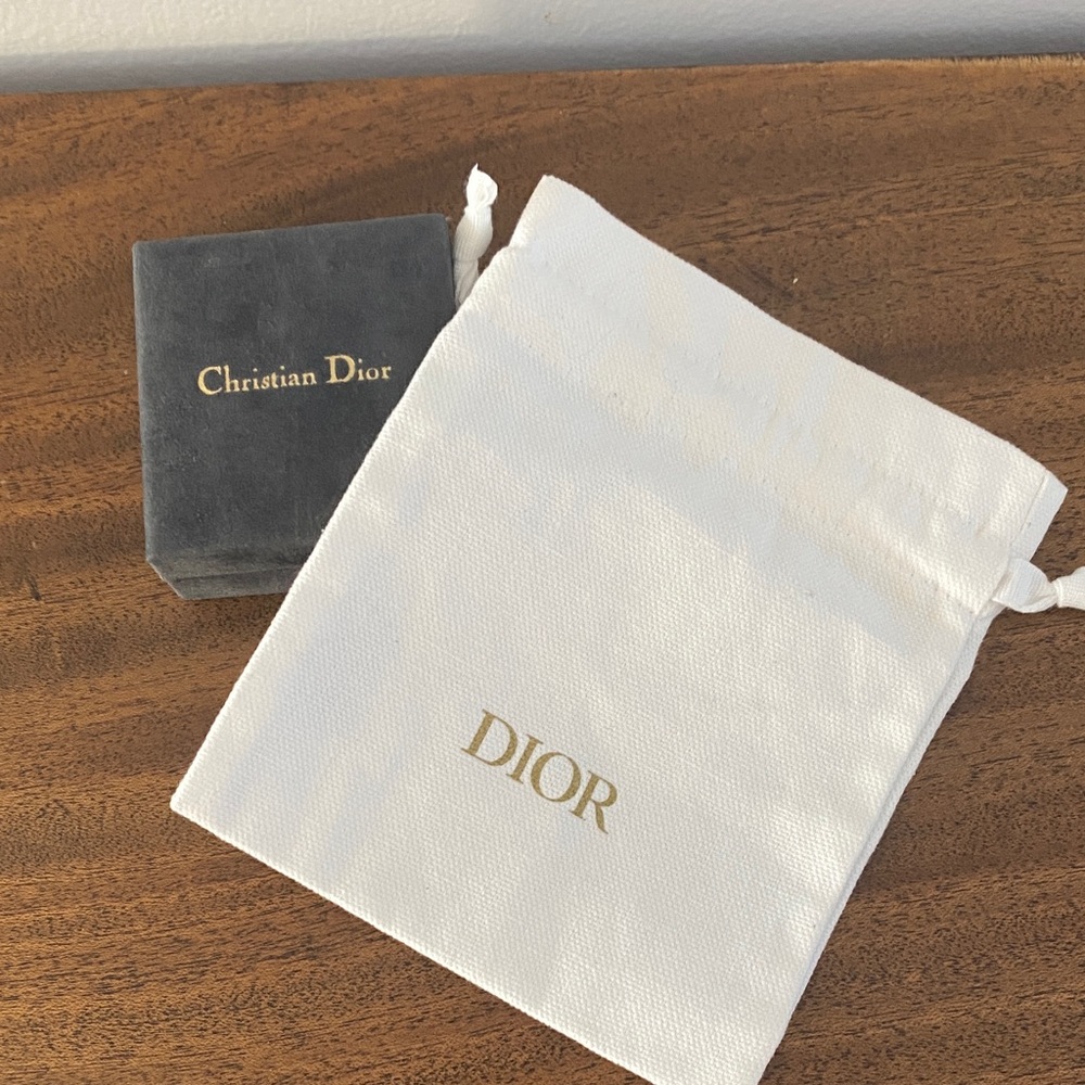 Dior Gold and Silver Tie Clip and Dior Gold Tie Pin with Chain in the box - Picture 6 of 6